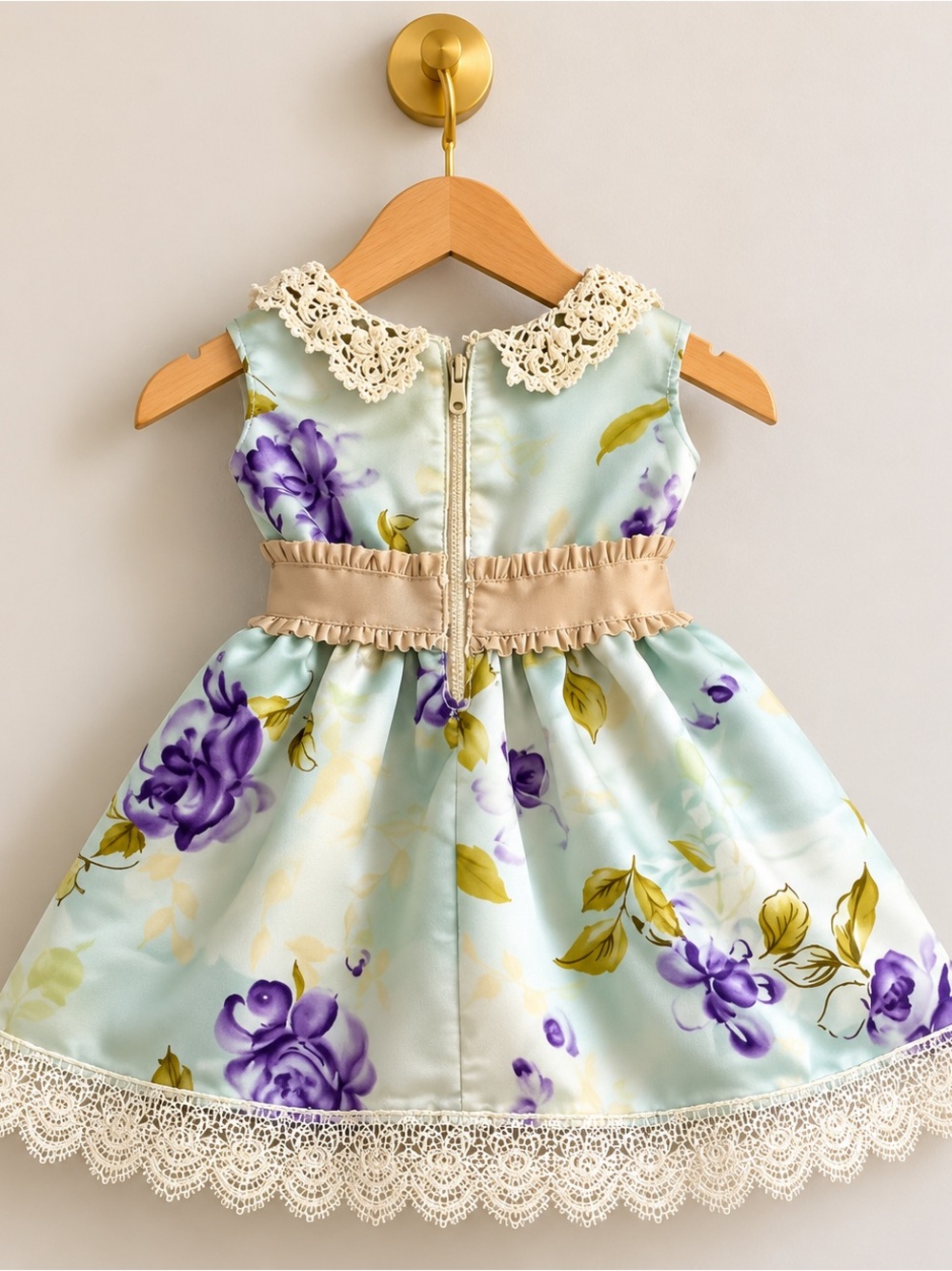 Handmade Floral Lace Party Dress 18-24 Months - Picture 2 of 3